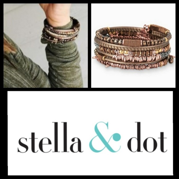 Stella & Dot Jarne Coil Bracelet-Bronze. - Picture 3 of 9